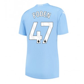 Lacne Ženy Futbalové dres Manchester City Phil Foden #47 2023-24 Krátky Rukáv - Domáci